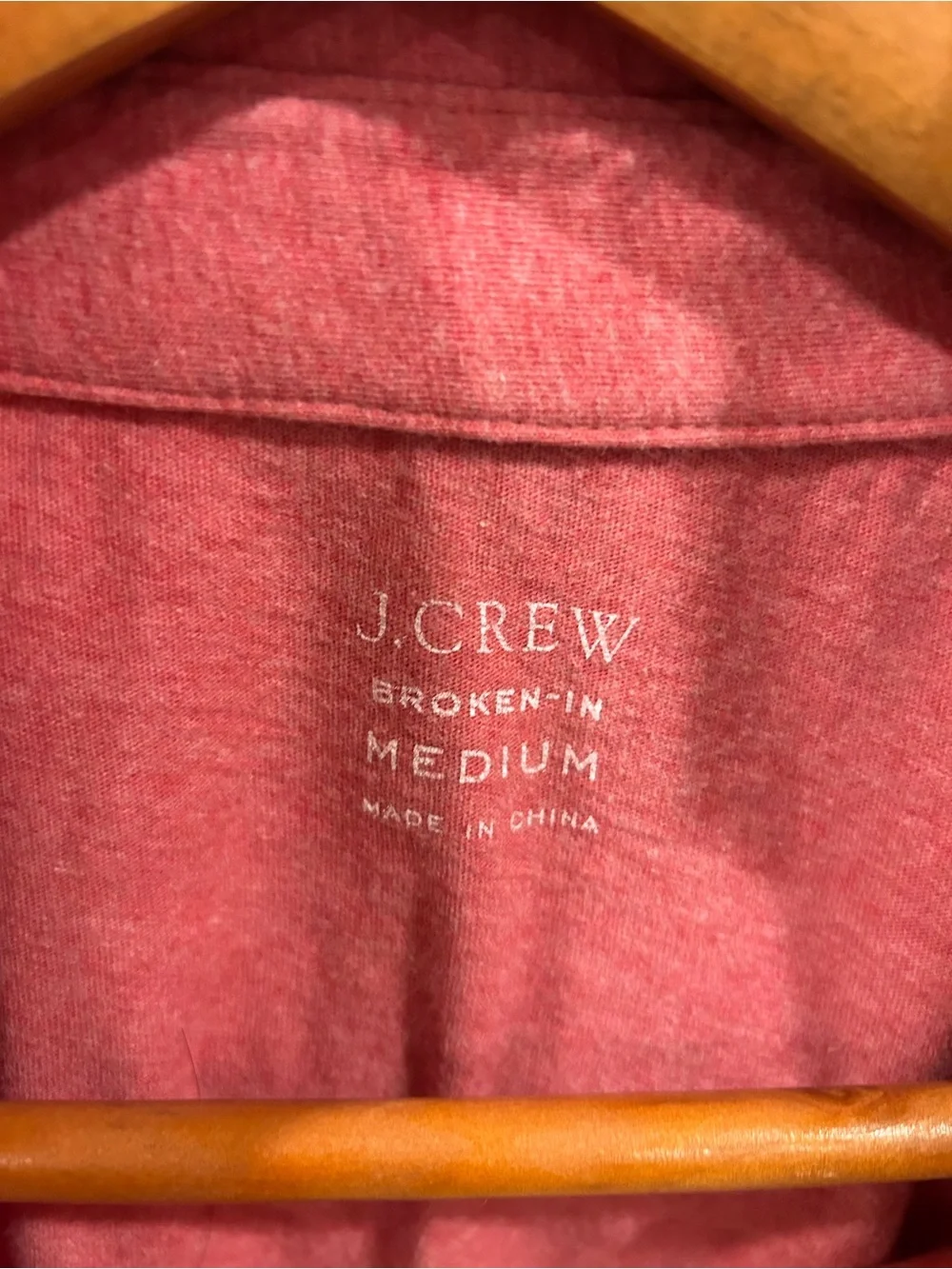 J. Crew Men’s Red Heathered Polo Shirt with Single Pocket Medium Casual